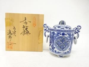 九谷焼　清香造　染付　香炉